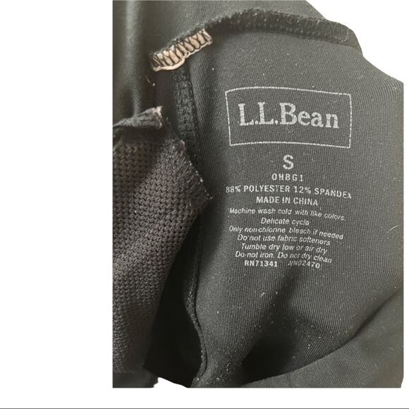 L.L. Bean Black Capri Leggings Size Small Polyester Spandex Blend - Picture 8 of 8